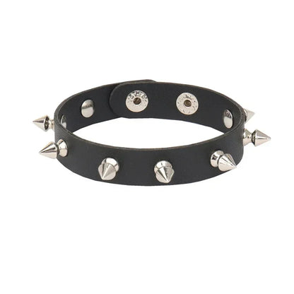 Punk Rock Hip Hop PU Leather Bracelet – Unisex Skull, Pentagram & Rivet Chain Bracelet, Trendy Party Jewelry Accessory