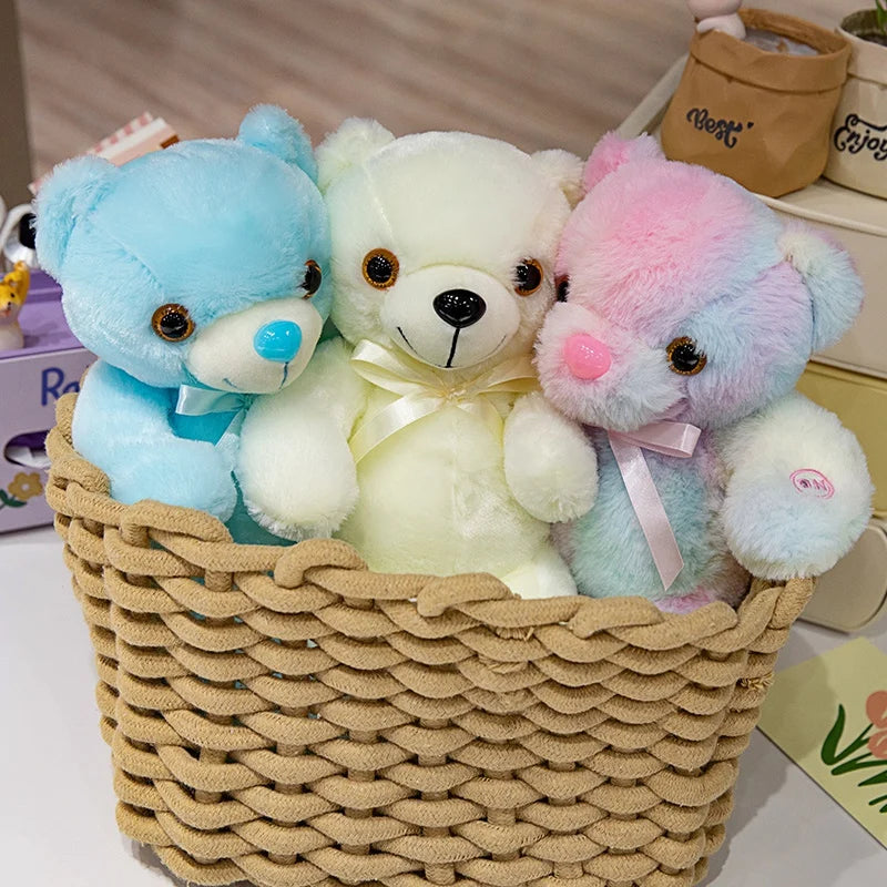 Colorful Glowing Bear Plush Toy – LED Light-Up Teddy Bear, Creative Luminous Stuffed Animal for Kids, Xmas & Birthday Gift