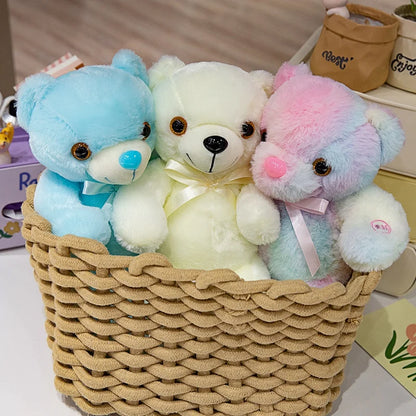 Colorful Glowing Bear Plush Toy – LED Light-Up Teddy Bear, Creative Luminous Stuffed Animal for Kids, Xmas & Birthday Gift