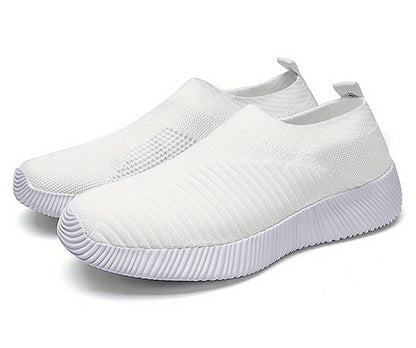 Women’s Slip-On Sock Sneakers – Breathable Flat Casual Vulcanized Sports Shoes Zapatillas