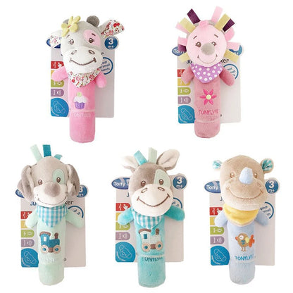 Baby Plush Rattle Crib Mobile – Cartoon Animal Bed Bell Toys for 0-12 Months, Infant Toddler Early Educational Newborn Gift