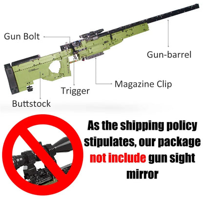 AK47 & AWM Sniper Gun Building Block Set – Military MOC Model Toy for Boys Holiday Gift