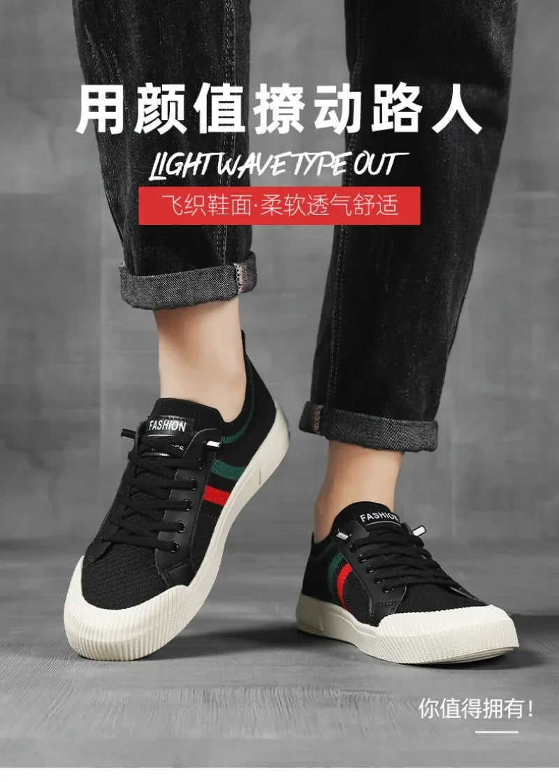 Luxury Men's Casual Sneakers – Fashionable Breathable Mesh Walking Loafers, Outdoor Flats Zapatos Para Hombres