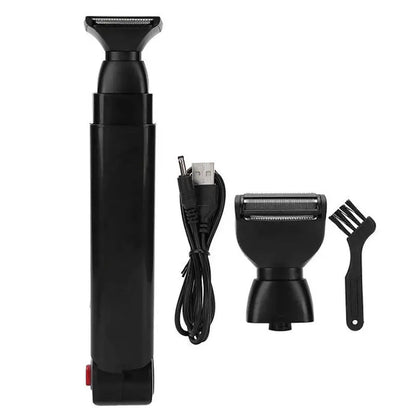Long Handle Waterproof Men’s Back Shaver — USB Rechargeable Folding Body Hair Trimmer