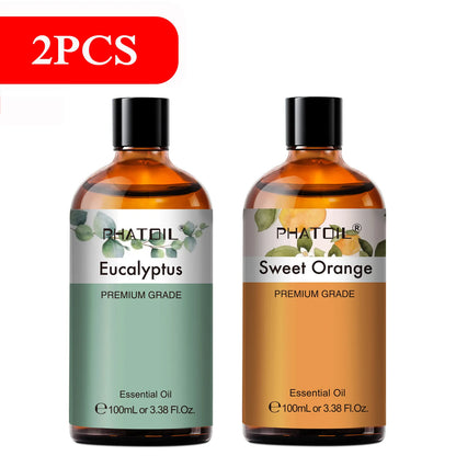 PHATOIL 100ml Aromatherapy Essential Oil Set – Lavender, Rose, Vanilla, Eucalyptus, Sandalwood & Pine Needles for Diffusers & Candle Making