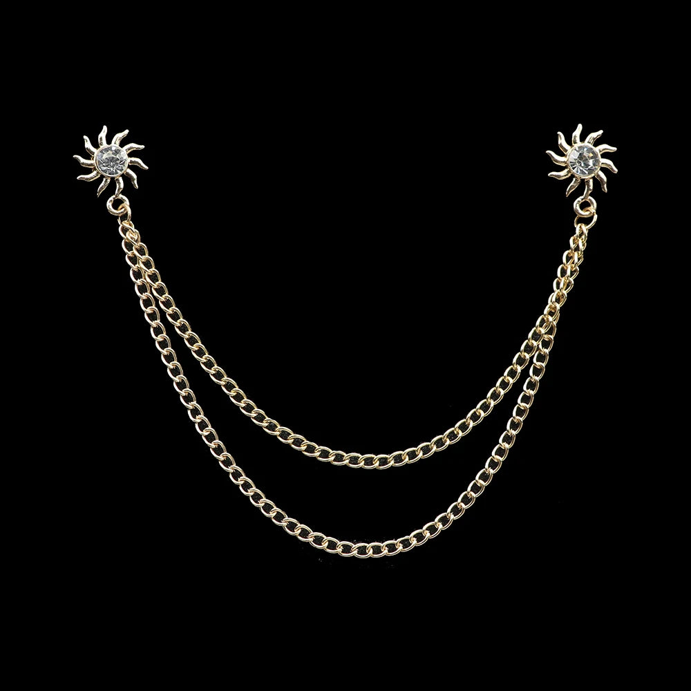 Fashion Gentleman Tassel Brooch – Men’s Suit & Shirt Lapel Pin with Chain, Pearl & Star for Wedding or Party