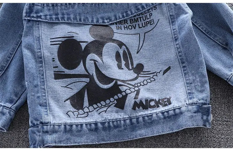 Mickey Denim Jacket for Kids – Cartoon Jean Coat for Boys & Girls, Stylish Autumn Outerwear