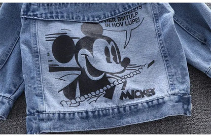 Mickey Denim Jacket for Kids – Cartoon Jean Coat for Boys & Girls, Stylish Autumn Outerwear