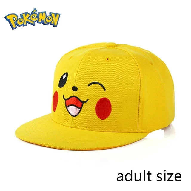 Pikachu Anime Baseball Cap - Adjustable Cartoon Cosplay Hat for Men, Women & Kids Sports Hip Hop Style Gift