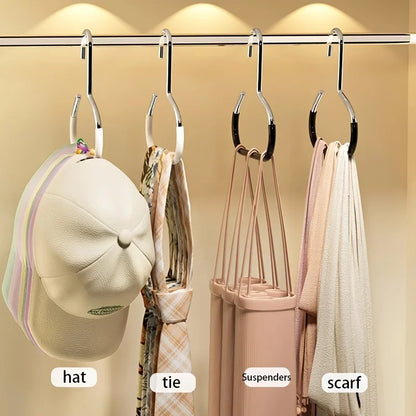 5PCS Manganese Steel Round Hooks — Strong Multi-Purpose Hangers for Hats, Ties, Scarves & Bags