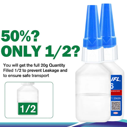 LOOLIFL 401 Super Glue 20g – Strong Multi-Purpose Adhesive for Glass, Wood, Ceramic, Metal, DIY Crafts, and Home Repairs