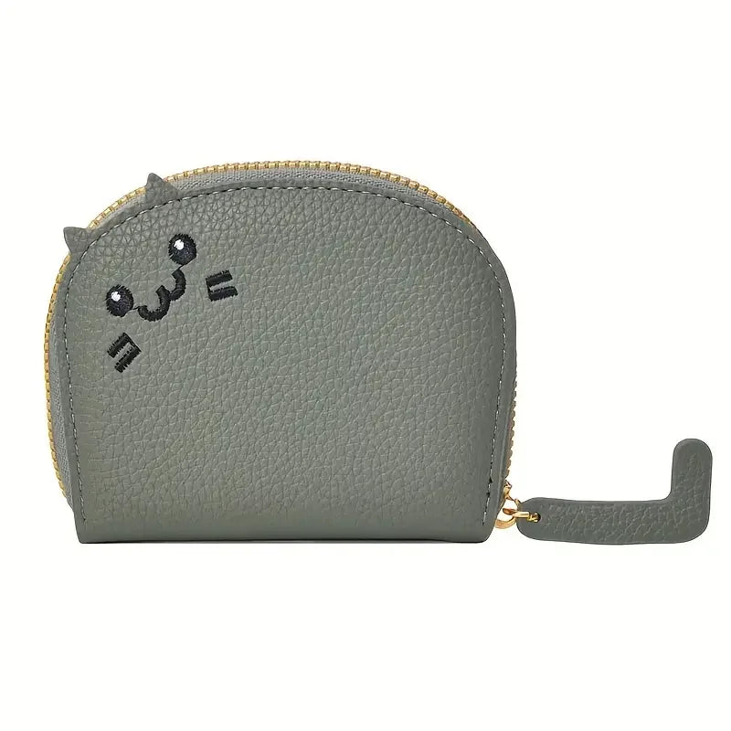 Cartoon Cat-Shaped Women’s Wallet – Multi-Card Slots, Cute Faux Leather Coin Purse & Creative ID Card Holder