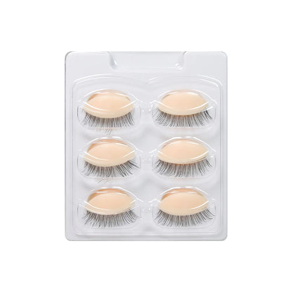 GLAMLASH Mini Lash Practice Head – Flat Model for Eyelash Extension Training with Removable Replacement Eyelids