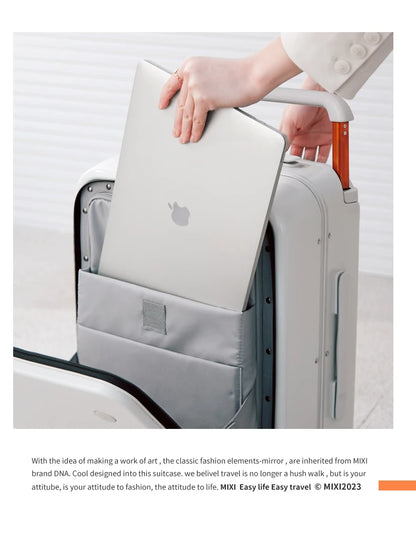 Mixi 20" Wide Handle Carry-On Suitcase — New Design Travel Trolley with Aluminum Frame, Unisex PC Luggage M9275