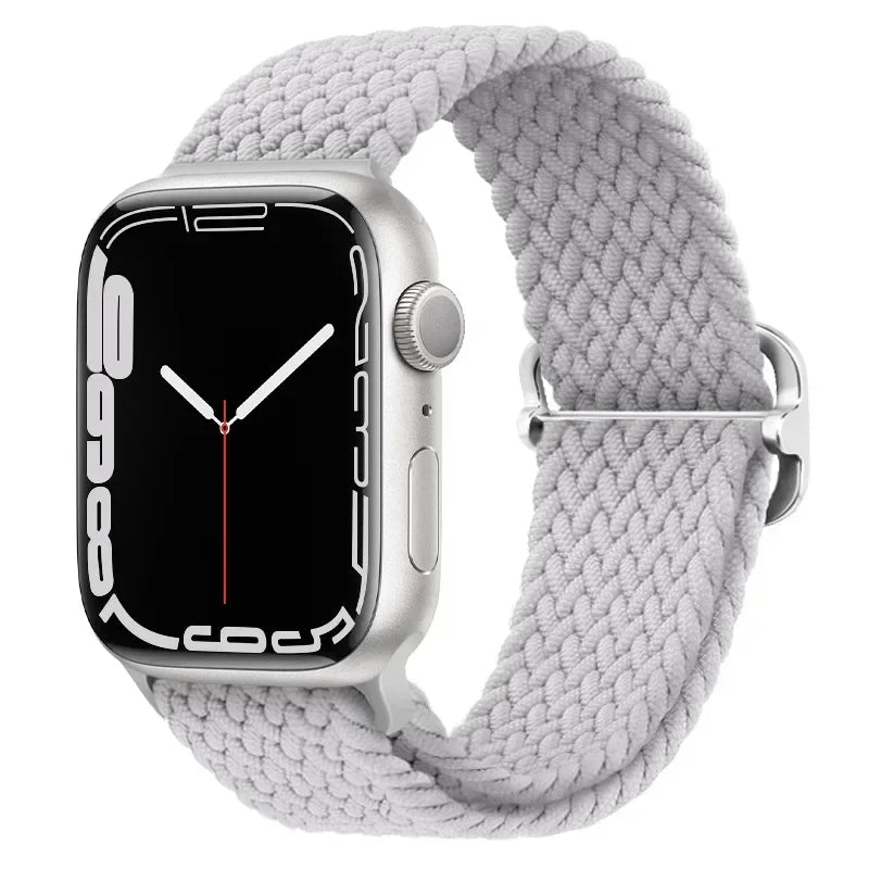 Braided Nylon Apple Watch Band – Adjustable Sport Strap Compatible with Ultra 2, Series 10/9/8/7/6/SE (40–49mm) Wrist Bracelet