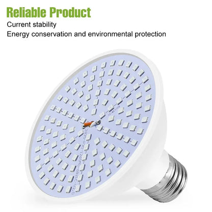 E27 LED Plant Grow Light – Full Spectrum for Indoor Hydroponics, Flower, Seedling, Vegetables – AC85V-265V Growth Box Bulb