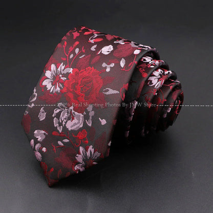 Men’s Wedding Floral Necktie - Wave Fireworks Meteor Flower Design Tie for Groom, Business & Formal Accessories Gift