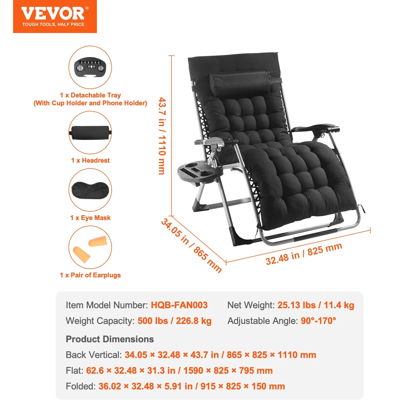 SucceBuy Zero Gravity Recliner Chair – Adjustable Anti-Gravity Lounge with Cushion, Footrest & Cup Holder