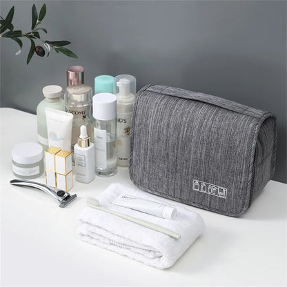 Portable Toiletry Washbag with Hanging Hook | Waterproof Cosmetic Storage Bag for Travel, Men & Women