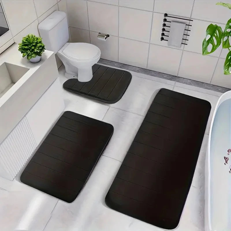 Coral Velvet Bathroom Mat - Anti-Skid Absorbent Toilet & Bathtub Floor Mat, Entrance Rug