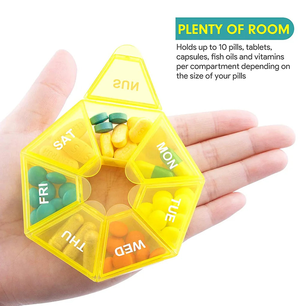 Folding Pill Case – Portable Medicine Organizer, Capsule & Tablet Storage Box, Empty Pillbox Container