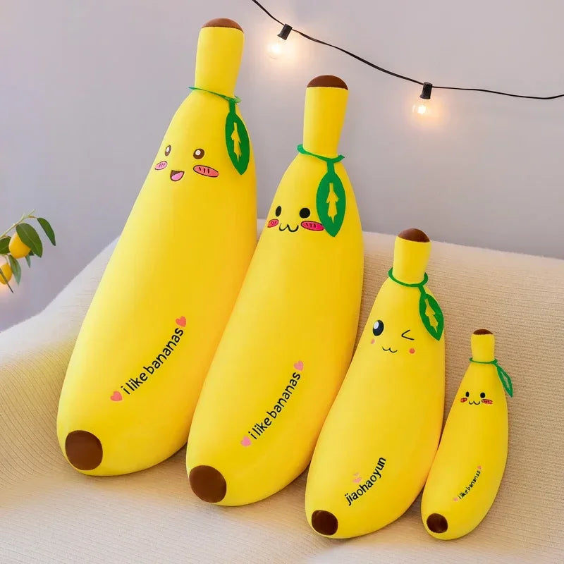 Banana Long Throw Pillow – Cute Super Soft Plush Leg Hug Doll for Bed, Perfect Girl Plush Toy