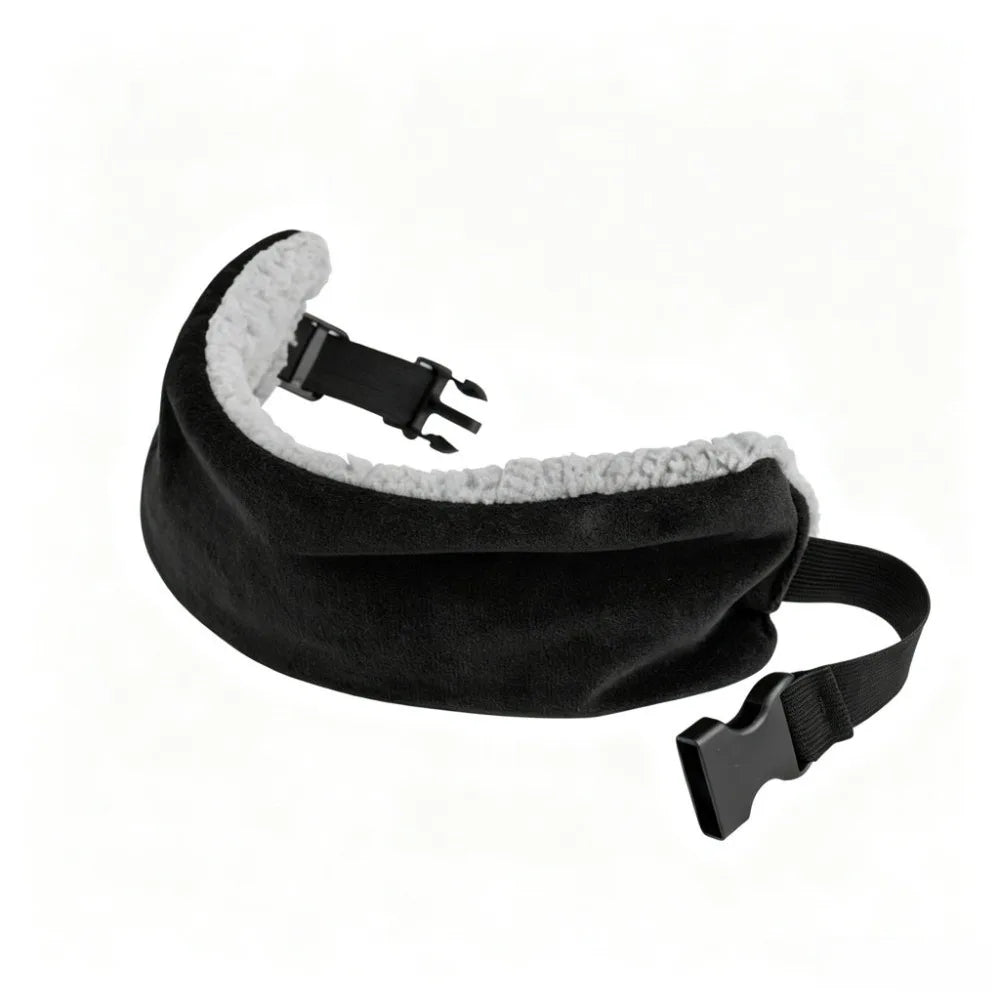 Adjustable Travel Eye Mask and Neck Pillow - Ergonomic Head Support Strap for Comfortable Long-Distance Travel