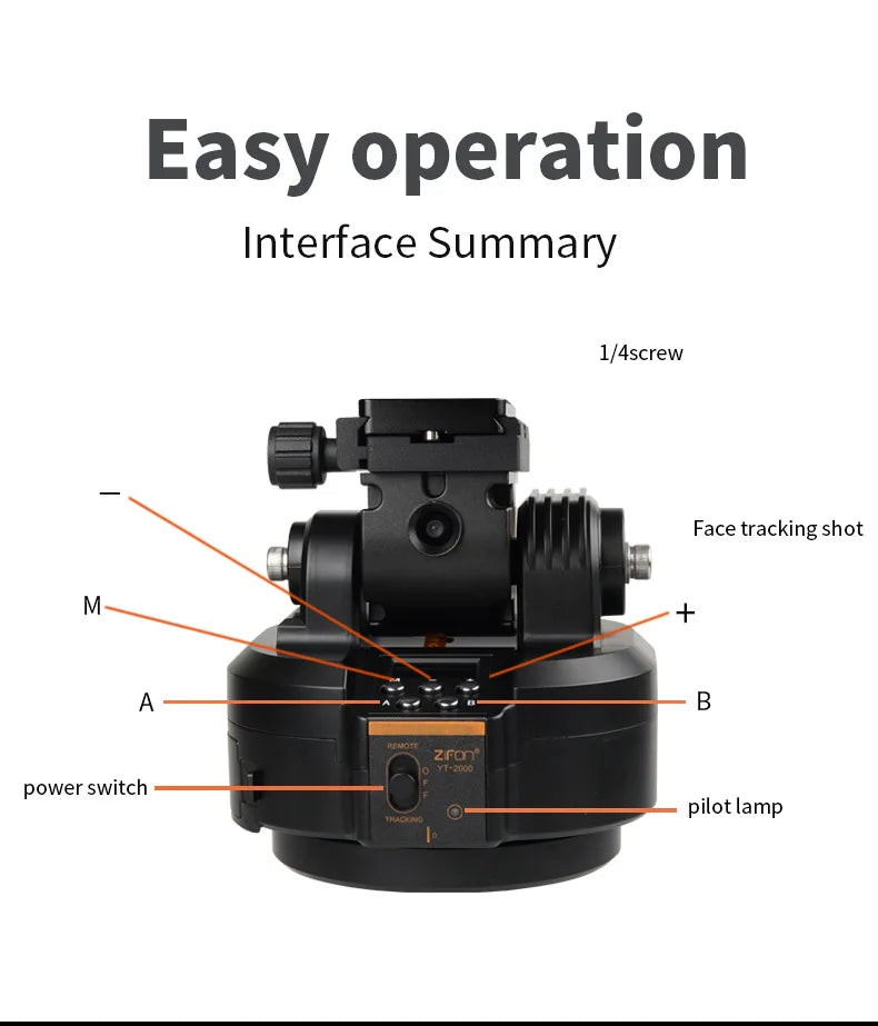 Thermal Imaging Camera Automatic Bracket - Remote Panning, Animal Observation, 2kg Load Capacity, Face Following Head Stabilizer