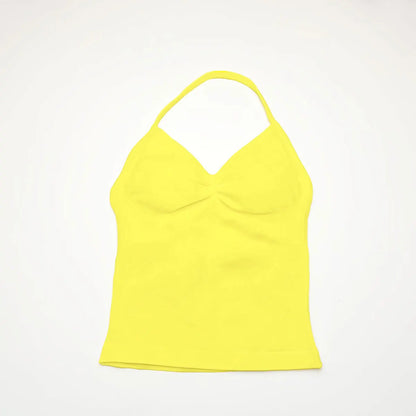 Women’s Longline Strappy Sports Yoga Vest Open Back Gym Tank Top Halter Running Fitness Bra Workout Top NCLAGEN Impact Style