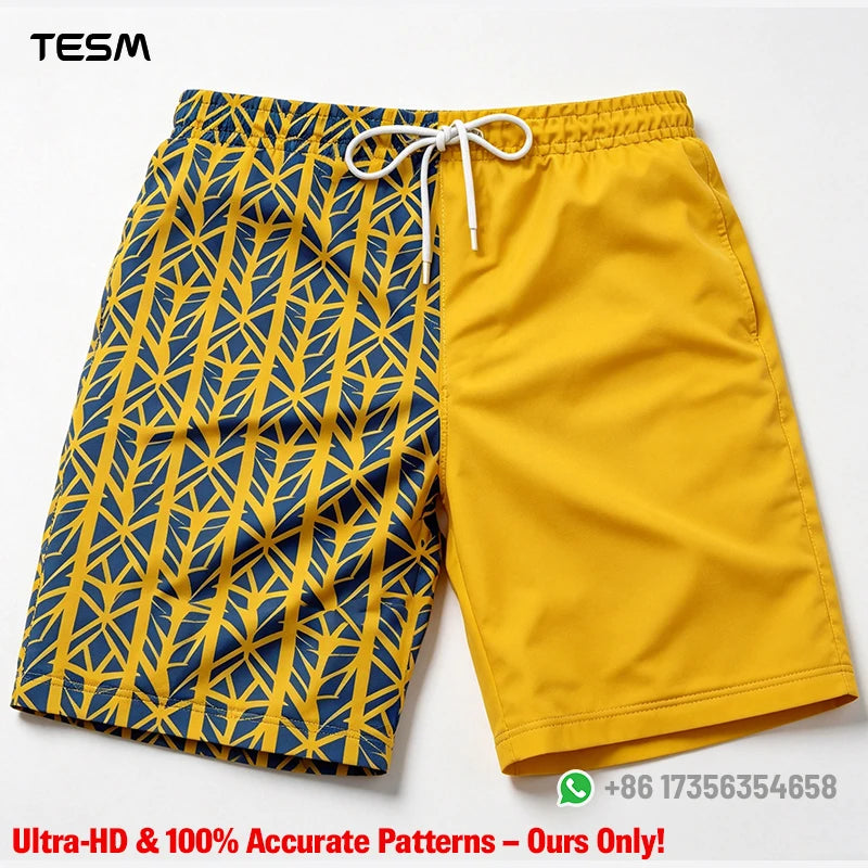 Men’s Lion Print Beach Shorts - Casual Summer Vacation & Sports Running Shorts