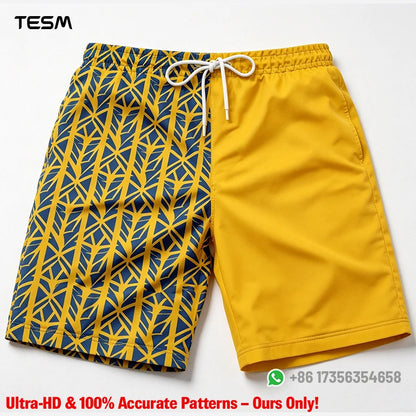 Men’s Lion Print Beach Shorts - Casual Summer Vacation & Sports Running Shorts