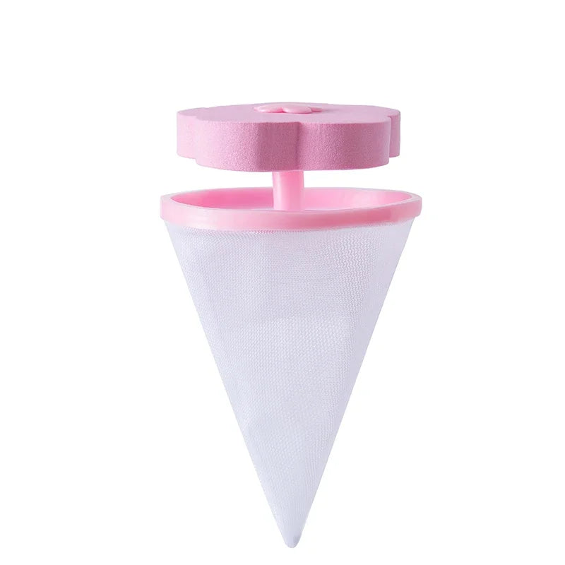 Plum Blossom Washing Machine Lint Filter – Reusable Hair & Pet Fur Catcher Mesh for Laundry Cleaning