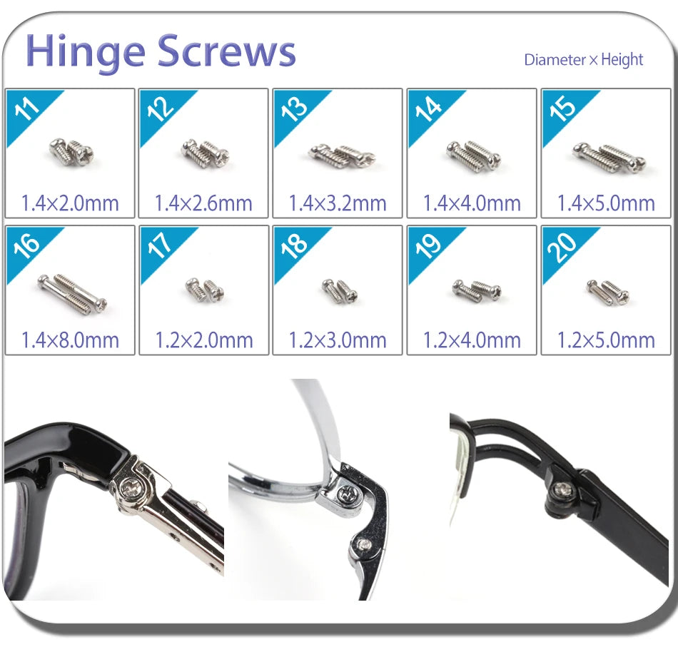 Eyeglass & Sunglass Repair Kit | Mini Screwdriver, Screws, Nuts, Nose Pads & Optical Tool Set