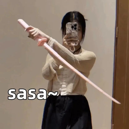 3D Printed Telescopic Samurai Toy — Gravity Straight Out Katana Stress Relief, Stretchable Cosplay Prop, Creative Folding Sword Gift