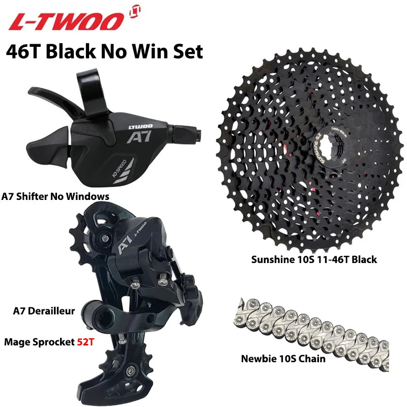 LTWOO A7 1x10S Groupset – 10-Speed Shifter & Derailleur with SUNSHINE Cassette 36T-50T & VXM Chain for MTB