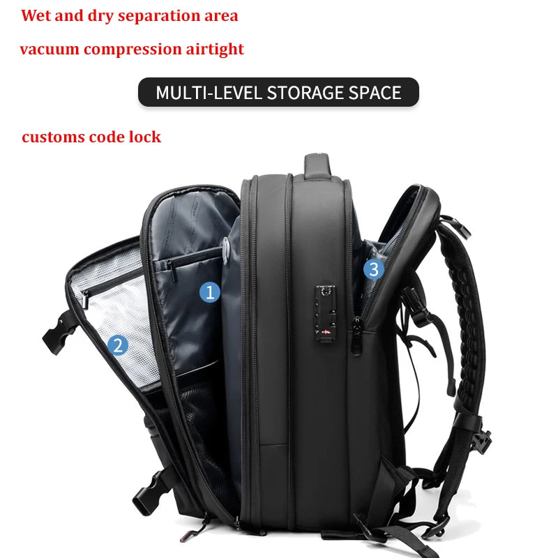Men's Travel Backpack – Large Capacity 17-Inch Laptop Backpack, Business & Hiking Expandable School Bag