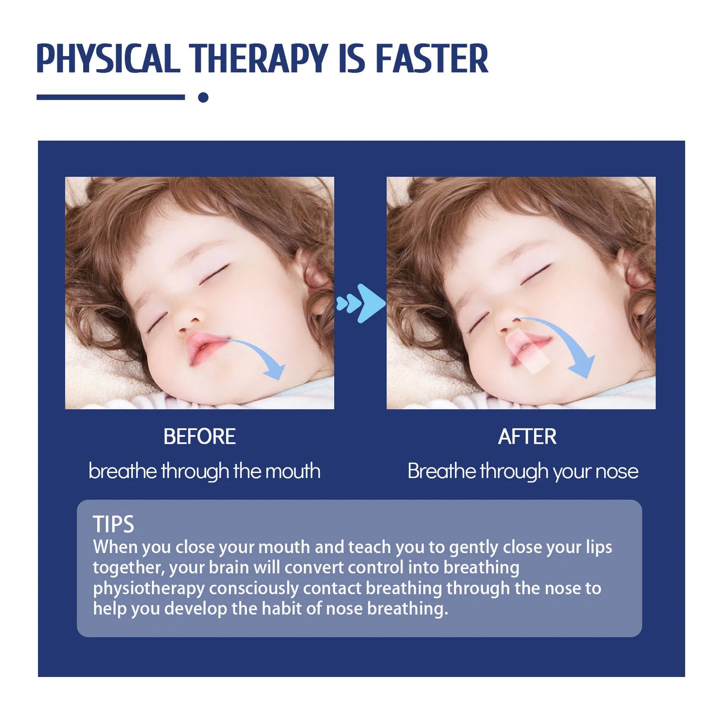 Mouth Tape Adhesive – Hypoallergenic Sleep Aid for Nose Breathing, Gentle Physical Sleep Mouth Tape 9M