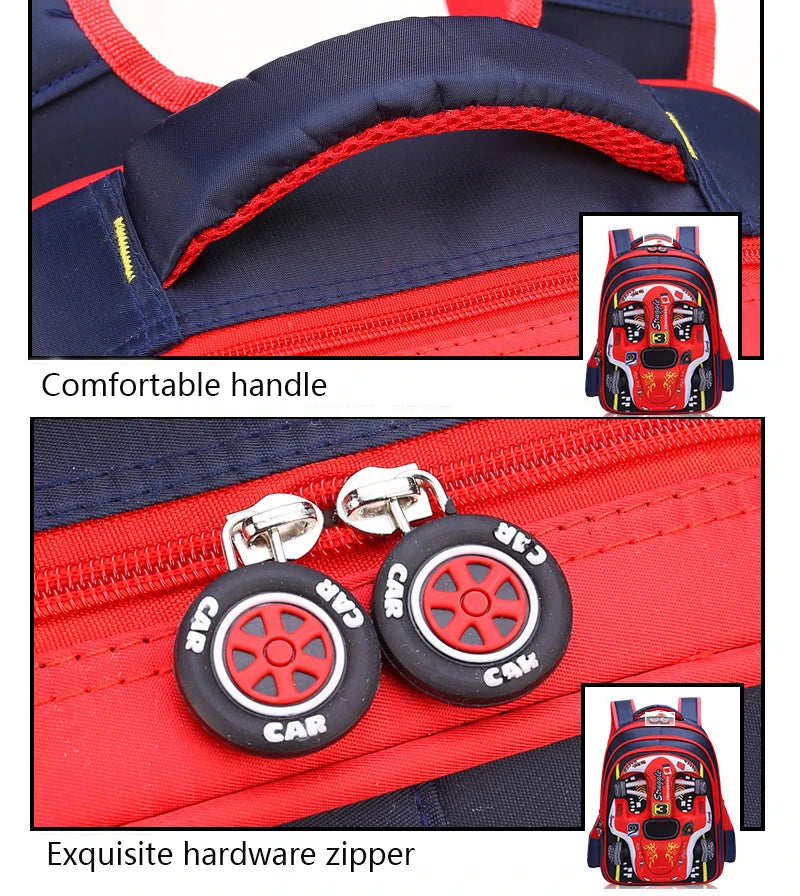 Waterproof 3D Kids Backpack - Lightweight Preschool & Kindergarten School Bag for Boys and Girls