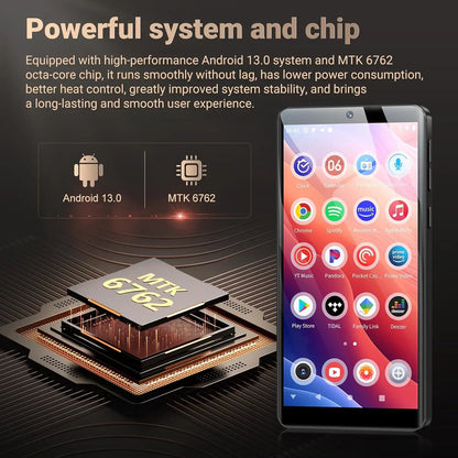 Oilsky 128GB MP3 Player - Android 13 HD Touchscreen Music Player with Bluetooth, WiFi & Camera