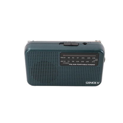Mini FM/AM Two-Band Radio — 1W Loud Speaker with 3.5mm Headphone Jack & 180° High-Performance Antenna for Home Use
