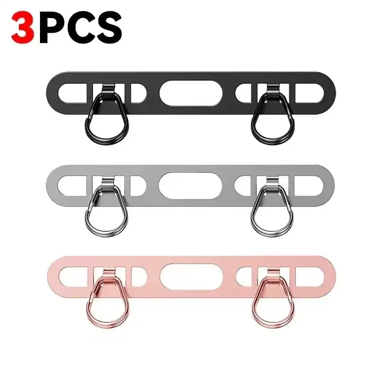 Metal Phone Lanyard Patch Set 1/2/3Pcs – Stainless Steel Side Clip Connector with Double Buckle for iPhone Strap Gasket Attachment