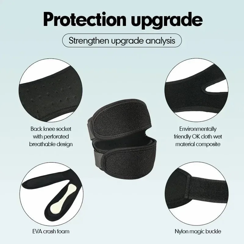 Pressurized Knee Wrap Sleeve — Elastic Support Braces with Pad for Basketball, Tennis & Cycling