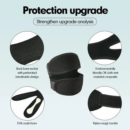 Pressurized Knee Wrap Sleeve — Elastic Support Braces with Pad for Basketball, Tennis & Cycling