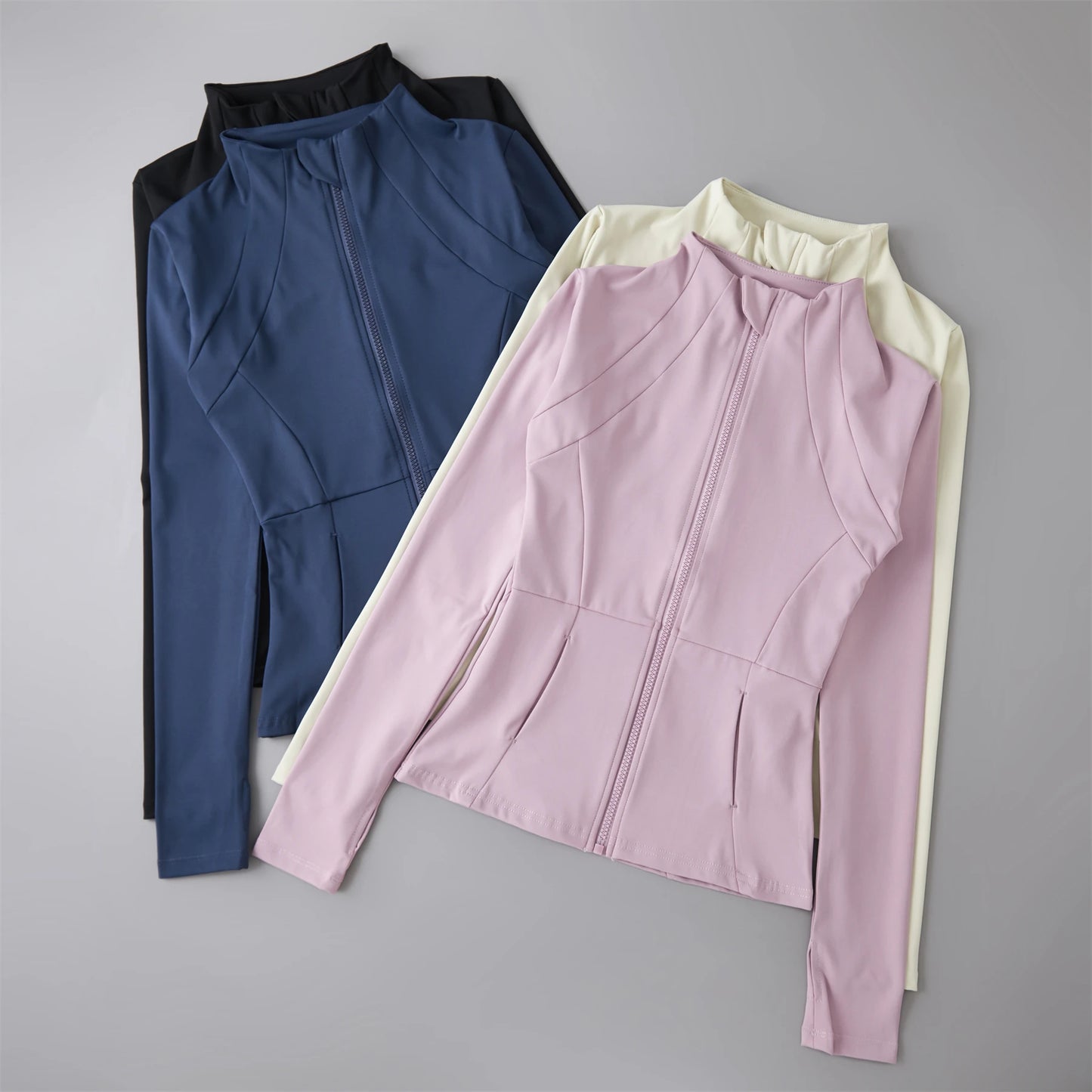 Women’s Sports Windbreaker Jacket — Long Sleeve Workout Top, Running Sweatshirt, Yoga Activewear