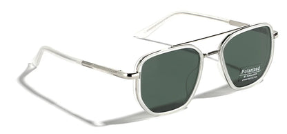 Peekaboo TR90 Polarized Sunglasses – Retro Metal Square Style for Men & Women, UV400 Double Bridge Driving Glasses