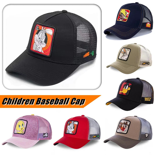Anime Cartoon Baseball Cap – High Quality Cotton Snapback Hat for Kids, Men & Women, Hip Hop Dad Mesh Trucker Cap