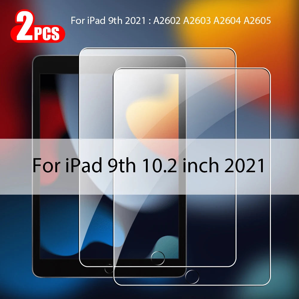 2Pcs Tempered Glass Screen Protector for iPad Pro, Air, Mini & 10th Gen – Compatible with iPad M4, M3, M2, A16 Accessories
