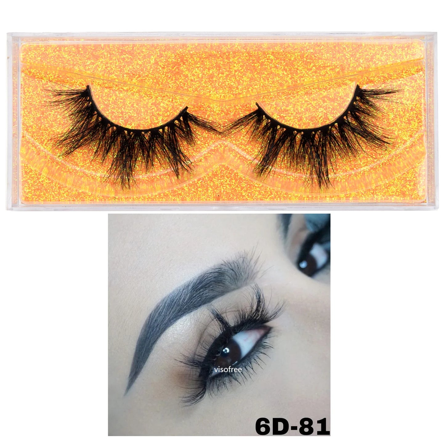 3D Real Mink False Eyelashes – Thick Handmade Strip Lashes with Glitter Packing for Makeup Beauty D101
