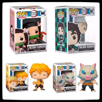 Demon Slayer Anime Figure Set – Kamado Tanjiro, Nezuko, Zenitsu & Inosuke Peripherals Toy Doll Birthday Gift