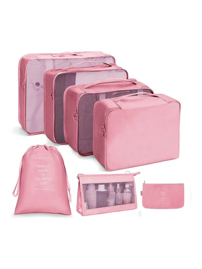 7–10 Pc Travel Organizer Storage Bags Set – Portable Packing Cubes for Suitcase, Clothes, Shoes & Luggage Tidy Pouch